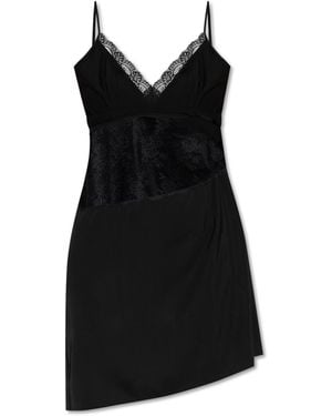 Vetements Short Dress With Lace - Black