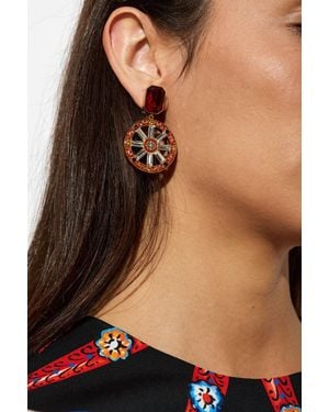 Dolce & Gabbana Clip-On Earrings With Sparkling Crystals - Brown
