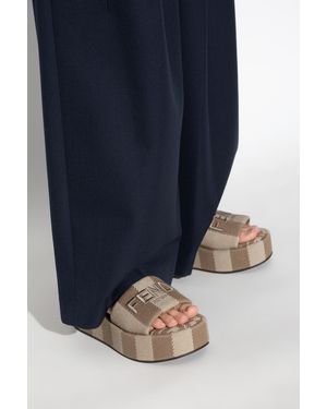 Fendi Sunshine Wedge Sandals - Blue