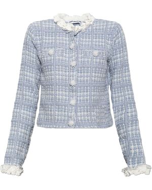 Self-Portrait Knit Blazer - Blue
