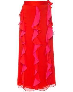 Diane von Furstenberg Ruffled Skirt - Red
