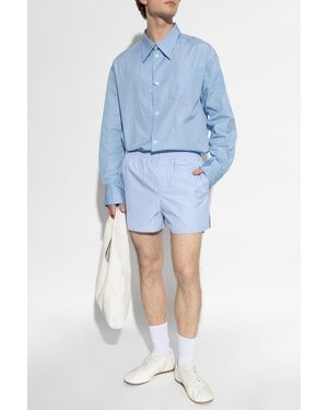Ami Paris Ribbed Shorts - Blue