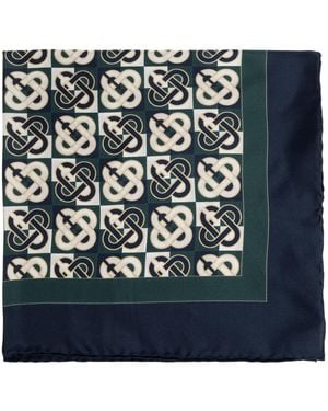 CASABLANCA Silk Scarf With Monogram - Black