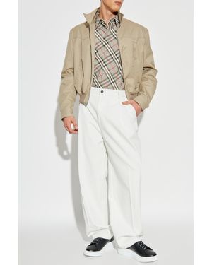 McQueen Cotton Jacket With A Stand-Up Collar - White