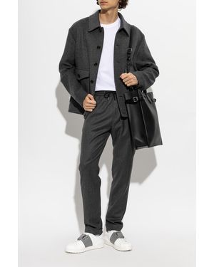 Paul Smith Wool Pleated Pants - Black
