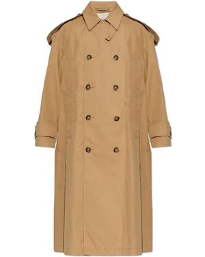 Ami Paris Double-Breasted Coat - Natural