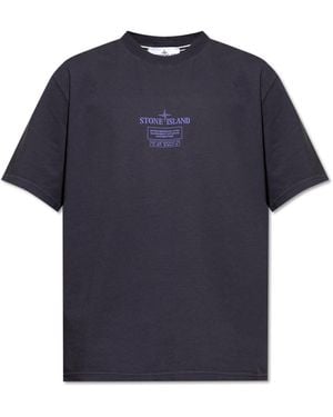 Stone Island T-Shirt With Logo - Blue