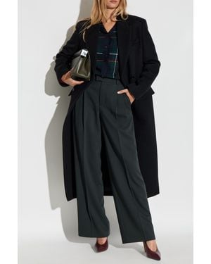 McQueen Double-Breasted Wool Coat - Black