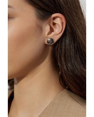 Versace Earrings With Medusa Head - Brown