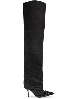 DIESEL 'D-Venus' Denim Boots - Black