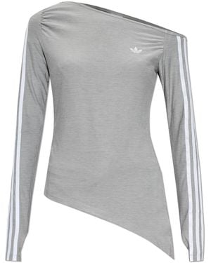 adidas Originals Asymmetrical Top With Logo - Grey
