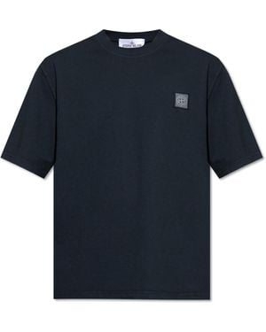 Stone Island T-Shirt With Logo - Blue