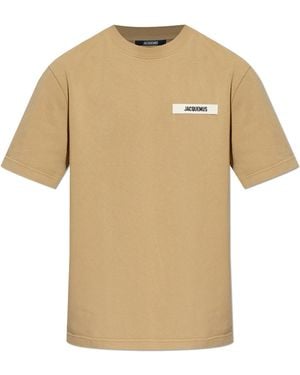 Jacquemus T-Shirt With Logo - Natural
