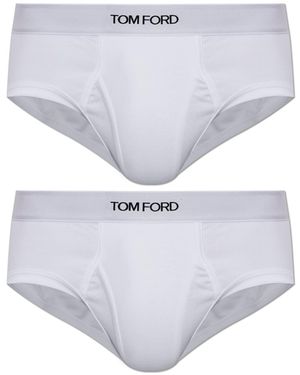 Tom Ford Two-Pack Of Cotton Briefs With Logo - White