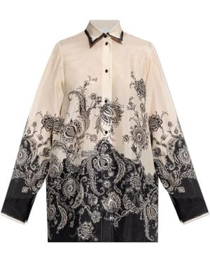 Zimmermann Silk Shirt With Print - White