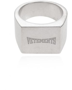 Vetements Ring With Logo - White