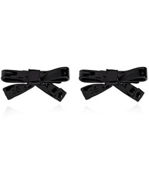 Balenciaga Bow-Shaped Earrings - Black