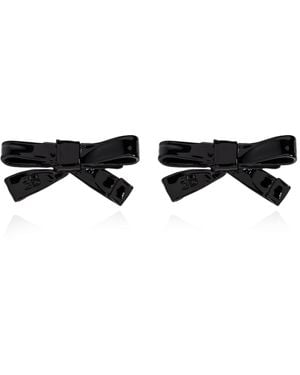 Balenciaga Bow-Shaped Earrings - Black