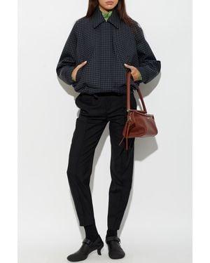 Loewe Wool Jacket With Ribbed Hem - Blue