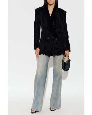 Balmain Velvet Blazer - Black