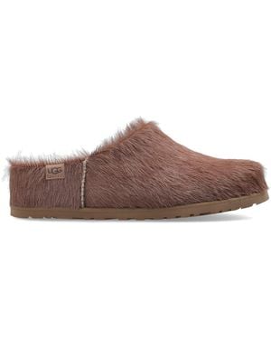 UGG 'Otzo Calf Hair Clog' Leather Shoes - Brown