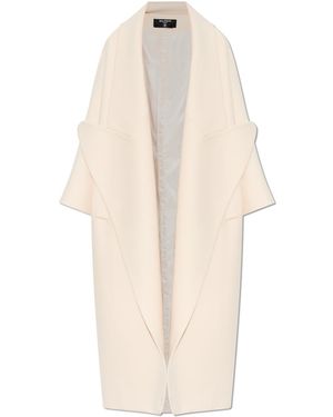 Balmain Long Coat With A Single Vent - White