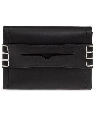 JW Anderson Leather Card Holder - Black