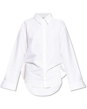 Balenciaga Loose-Fit Cotton Shirt - White