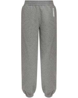 Jil Sander Sweatpants With Printed Logo - Grey