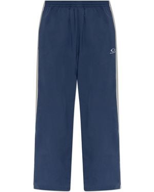Balenciaga Joggers With Embroidered Logo - Blue