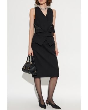 McQueen Wool Skirt With Pockets - Black