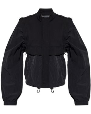 Emporio Armani Jacket Made Of Combined Materials - Blue
