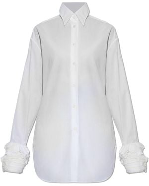 Jil Sander Shirt With Decoratively Finished Cuffs - White