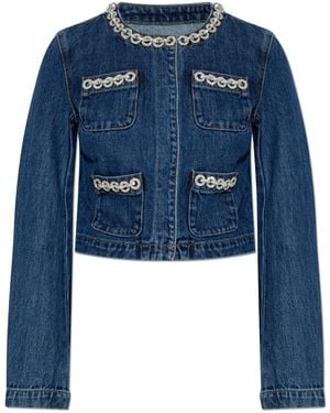 Self-Portrait Denim Jacket - Blue
