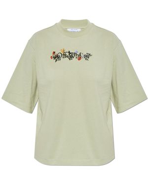 Off-White c/o Virgil Abloh T-Shirt With Logo - Green