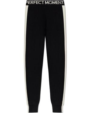 Perfect Moment Wool Trousers With Logo - Black
