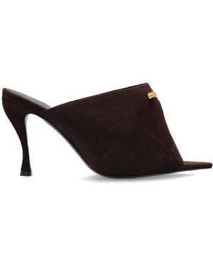 Balenciaga Studded Heeled Mules 'M.City' - Brown