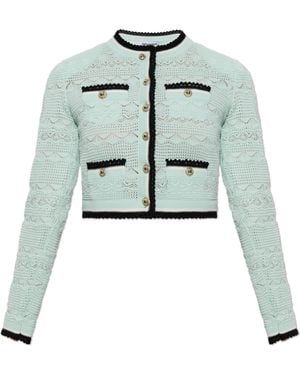 Self-Portrait Cardigan With Pockets - Grey