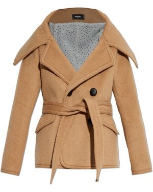 DSquared² Wool Coat - Natural