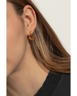 Balenciaga Brass Earrings - Brown