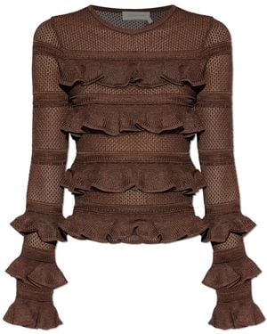 Zimmermann Top With Ruffles - Brown