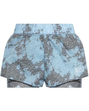 EA7 Training Shorts With Printed Logo - Blue