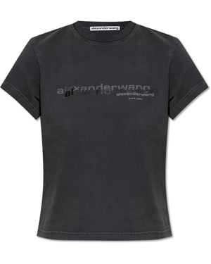 Alexander Wang T-Shirt With Printed Logo - Black