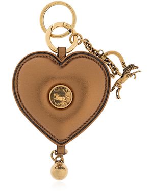 Chloé Heart-Shaped Bag Charm - Brown