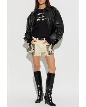 R13 Shorts With Appliqués - Black