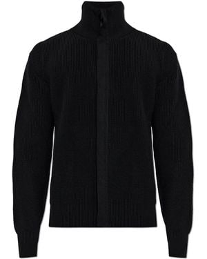 Woolrich Wool Cardigan With Stand-Up Collar - Black