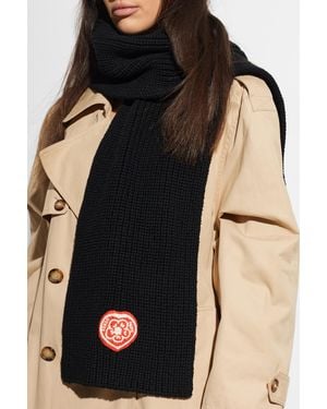 KENZO Scarf With Logo - Black