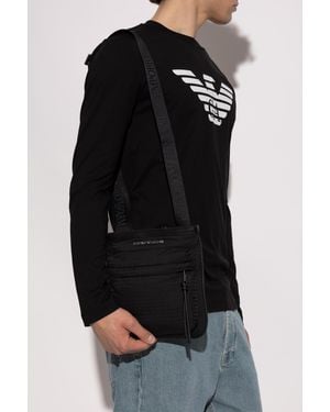 Emporio Armani Shoulder Bag With Logo, - Black
