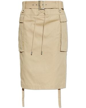 McQueen Skirt With Slit - Natural