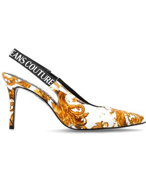Versace Jeans Couture Heeled Shoes With 'Barocco' Pattern - White